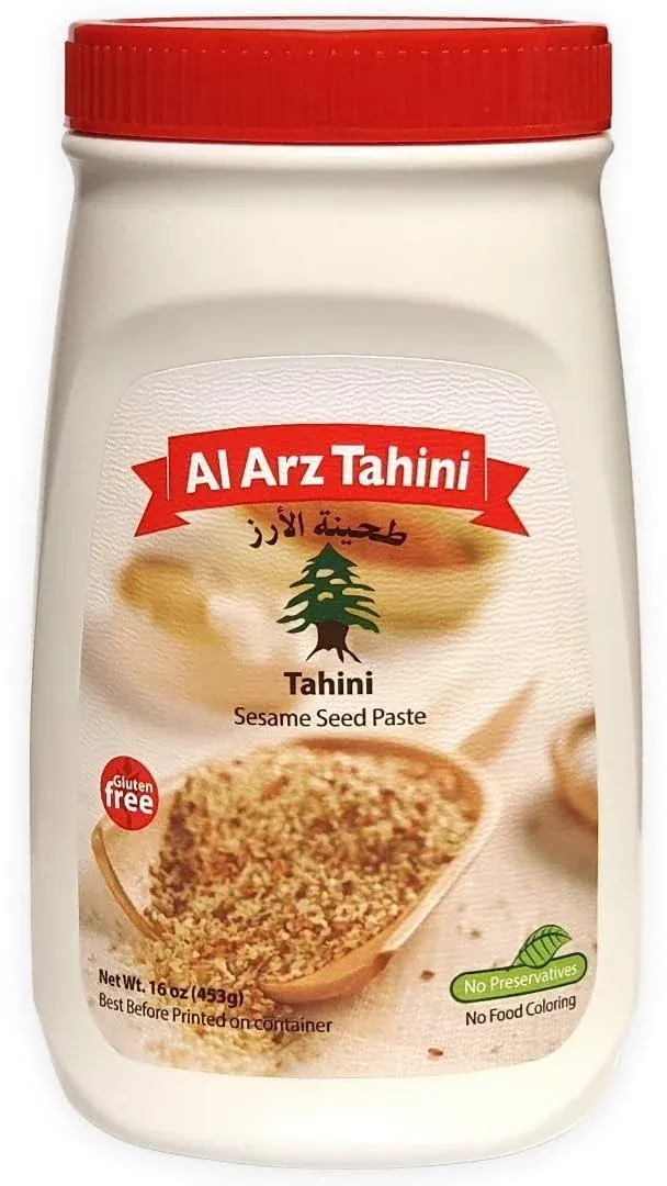 Al Arz Tahini Pure Sesame Paste 1lb Jar (6 Pack)