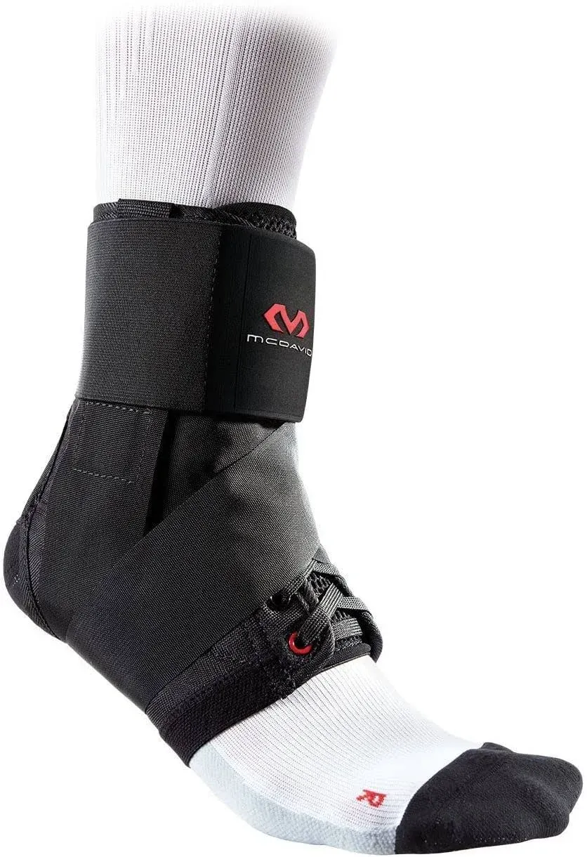 McDavid Ankle Brace with Straps, Maximum Support, Comfortable Compression & Breathable Design