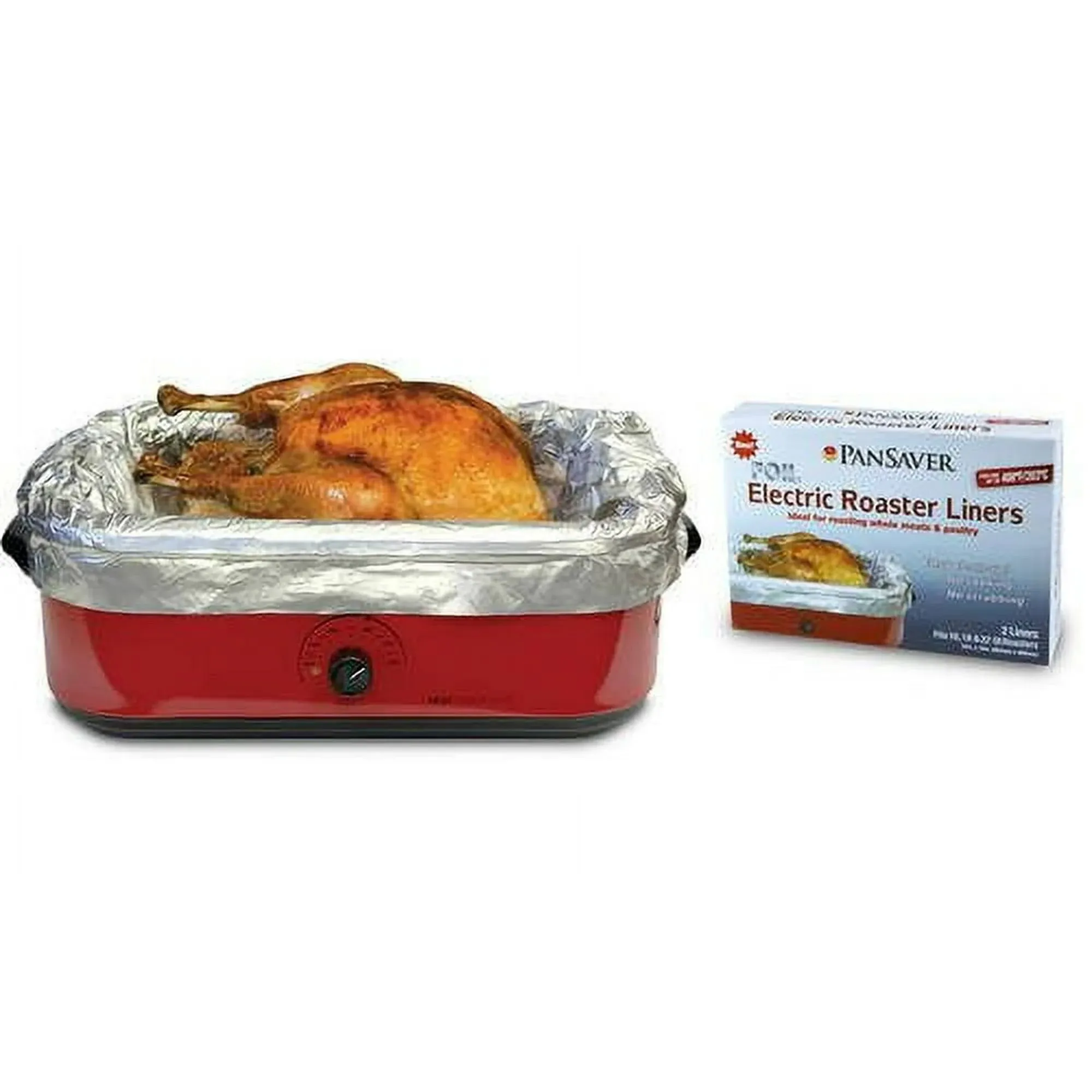 PanSaver Foil Electric Roaster Liners, 3 Box Bundle 6 Liners for Roasters. Fits 16, 18 and 22 Quart Roasters. Best Liners for Roasting Whole Meats.