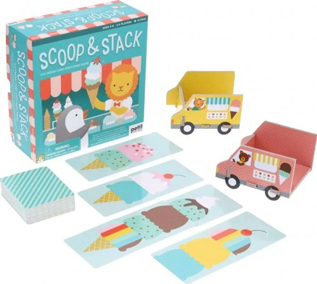 Petit Collage Scoop and Stack: Ice Cream Card Matching Game