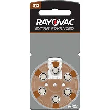 Rayovac Size 312 Extra Advanced Mercury Free Hearing Aid Batteries + Battery Holder Keychain Kit (80 Batteries)