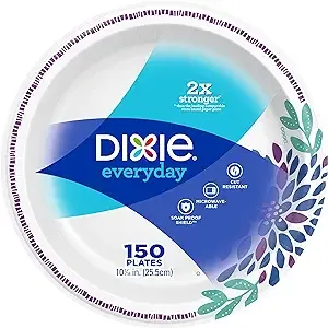 Dixie Disposable Paper Plates 10 inch 150 Count