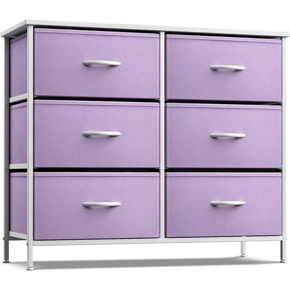 Dresser with 6 Drawers Furniture Storage Tower Unit for Bedroom Hallway Closet