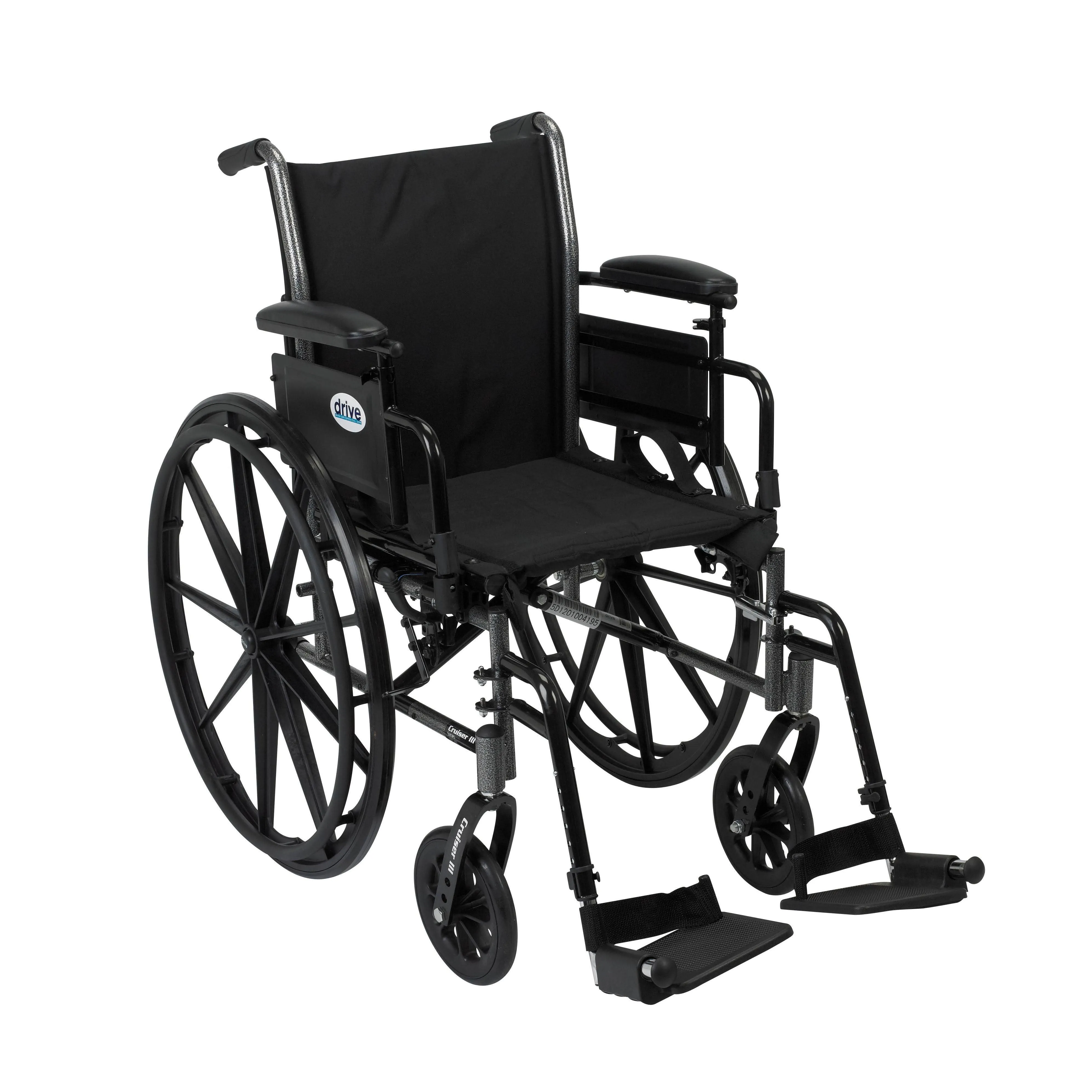 Drive Medical K318DDA-SF Cruiser III Light Weight Wheelchair with Flip Back Remo