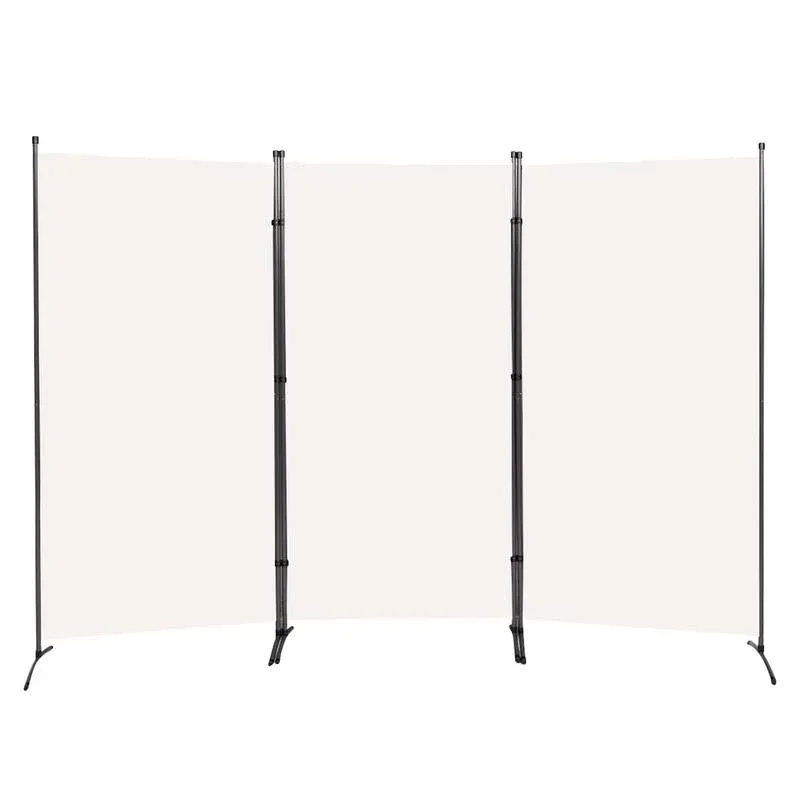 Three Panel White Room Divider Portable Freestanding Privacy Screen for Any S...