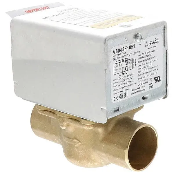 Honeywell Home-Resideo Motorized Low Voltage Normally Closed Zone Valve - 1&#034; ...