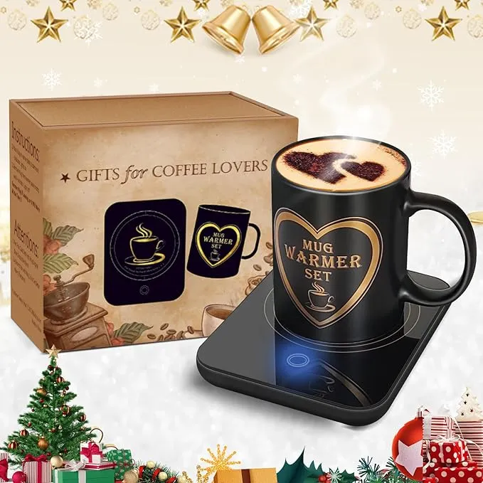 Coffee Mug Warmer Set with Mug, Coffee Mug Cup Warmer for Desk with Auto Shut Off-Coffee Gifts