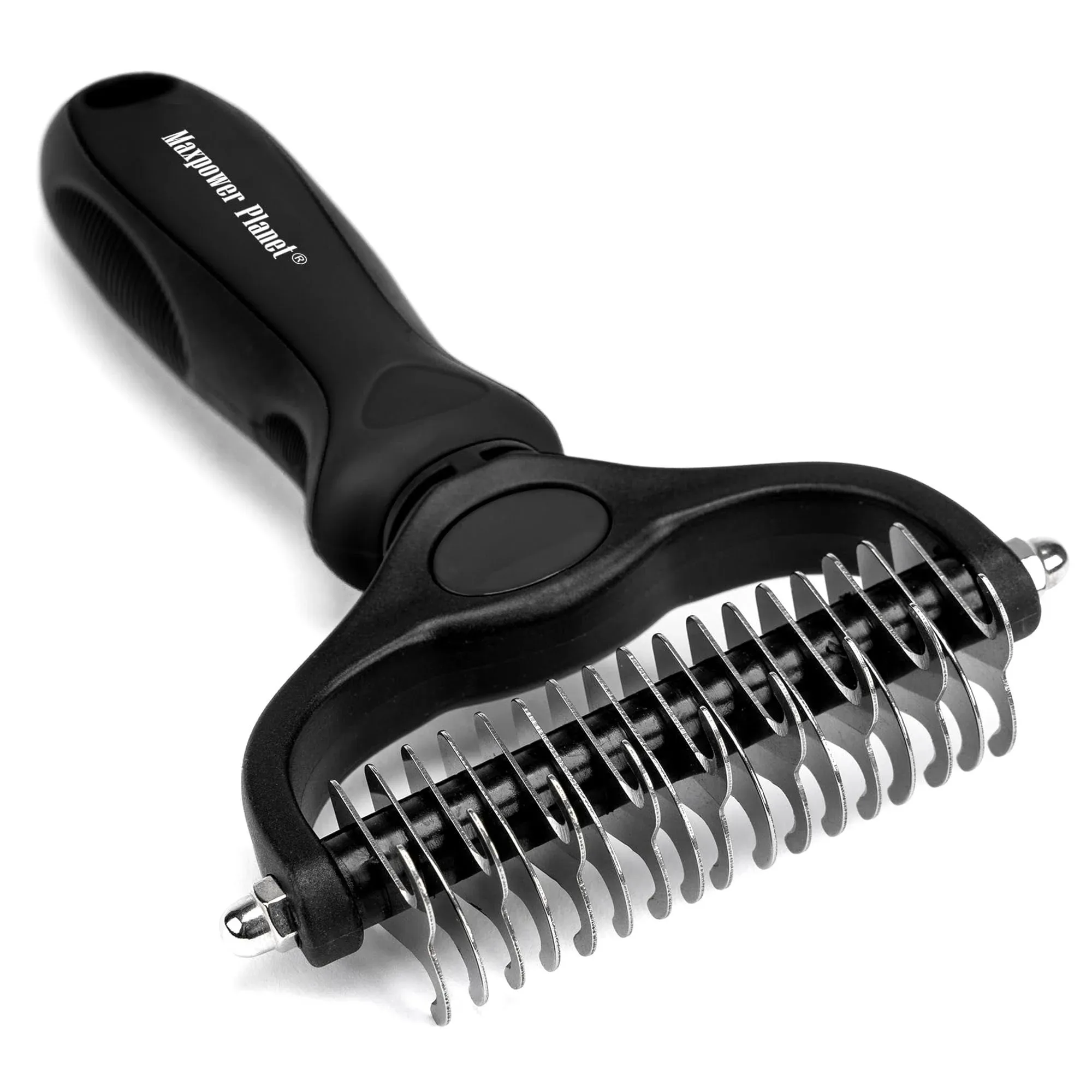 Maxpower Planet Pet Grooming Brush - Double Sided Shedding, Dematting Undercoat 