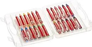 Faber-Castell Beeswax Crayons in Durable Storage Case, 24 Vibrant Colors