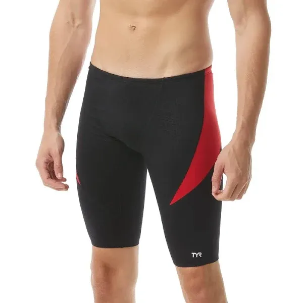 TYR Men's Hexa Curve Splice Jammer Swimsuit Black|Red 30