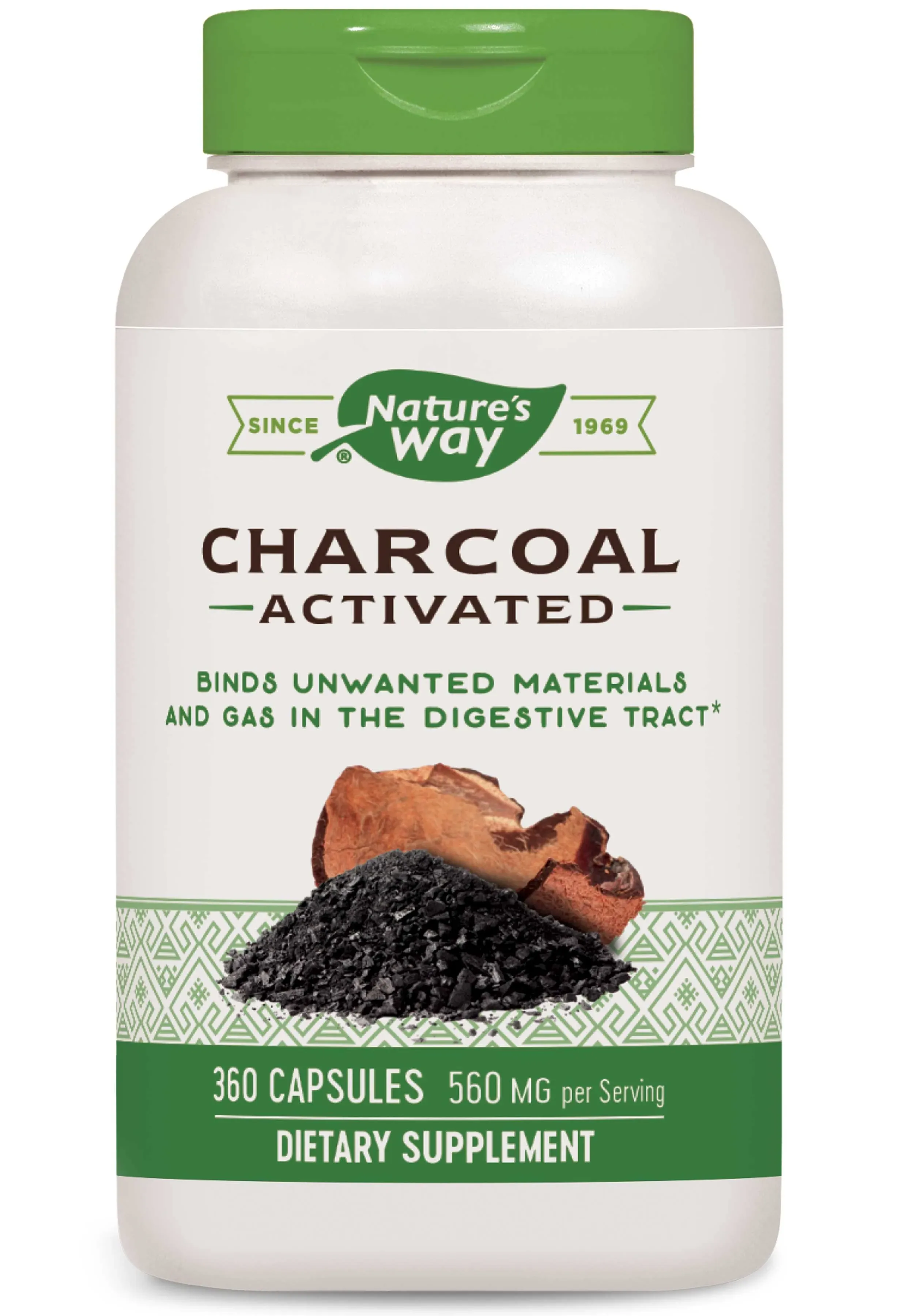 Nature's Way, Charcoal, Activated, 280 mg, 360 Capsules