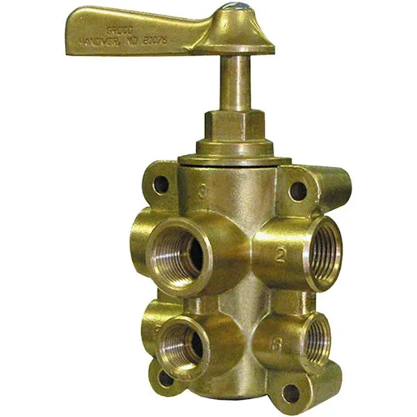 GROCO 6-Port NPT Bronze Fuel Valve 1/2" Main - 3/8" Return [FV-65038]