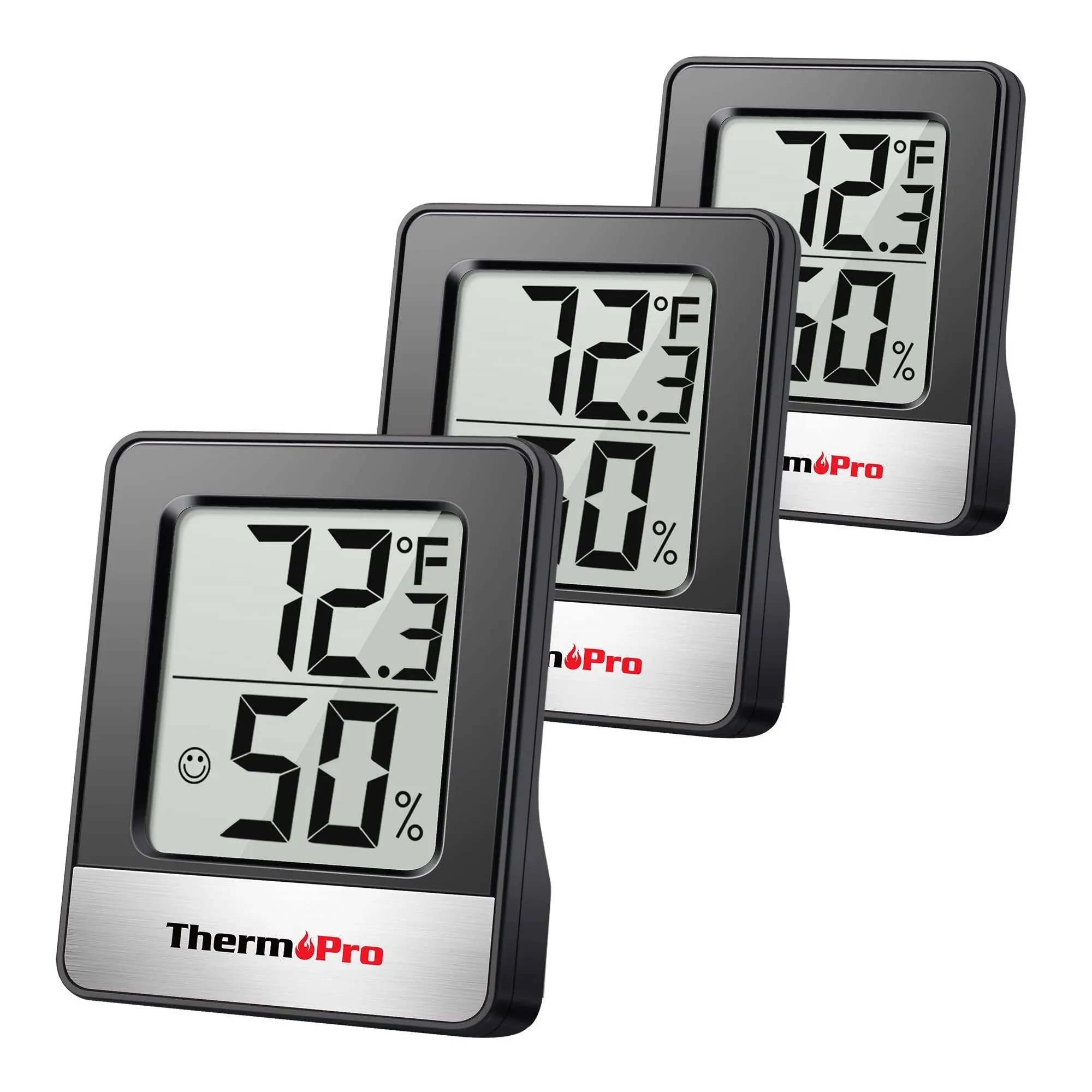 ThermoPro TP49 2 Pieces Digital Hygrometer Indoor Thermometer Humidity Meter Mini Hygrometer Thermometer with Temperature and Humidity Monitor Room Thermometer