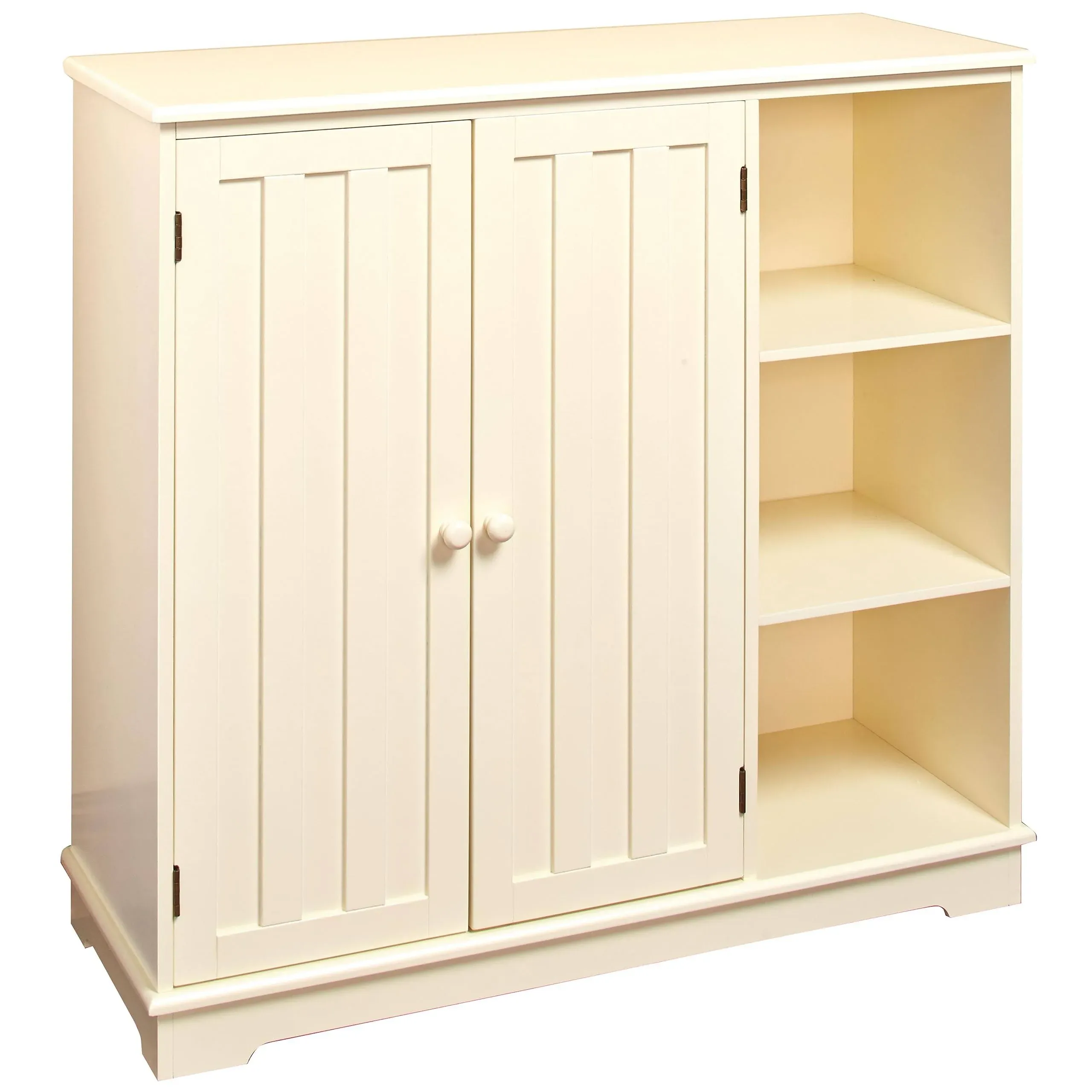 Beadboard Wooden Storage Cabinets or Baskets (Cream Storage Unit)