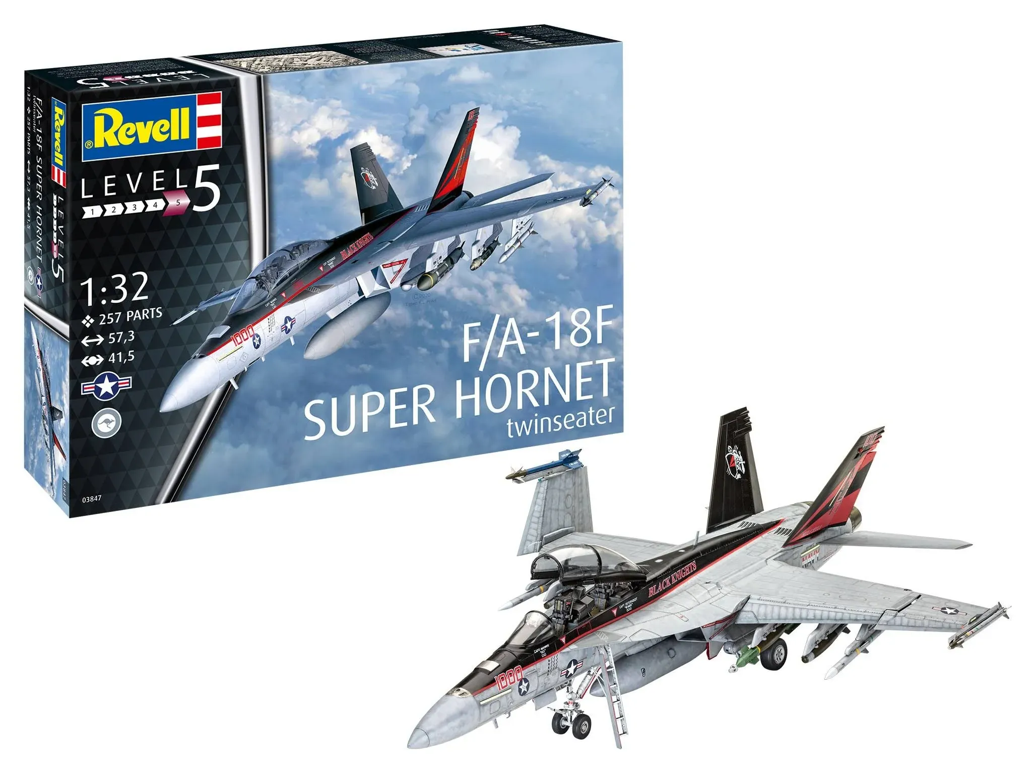 Revell RV03847 F/A-18F Super Hornet Plastic Model kit, Unvarnished