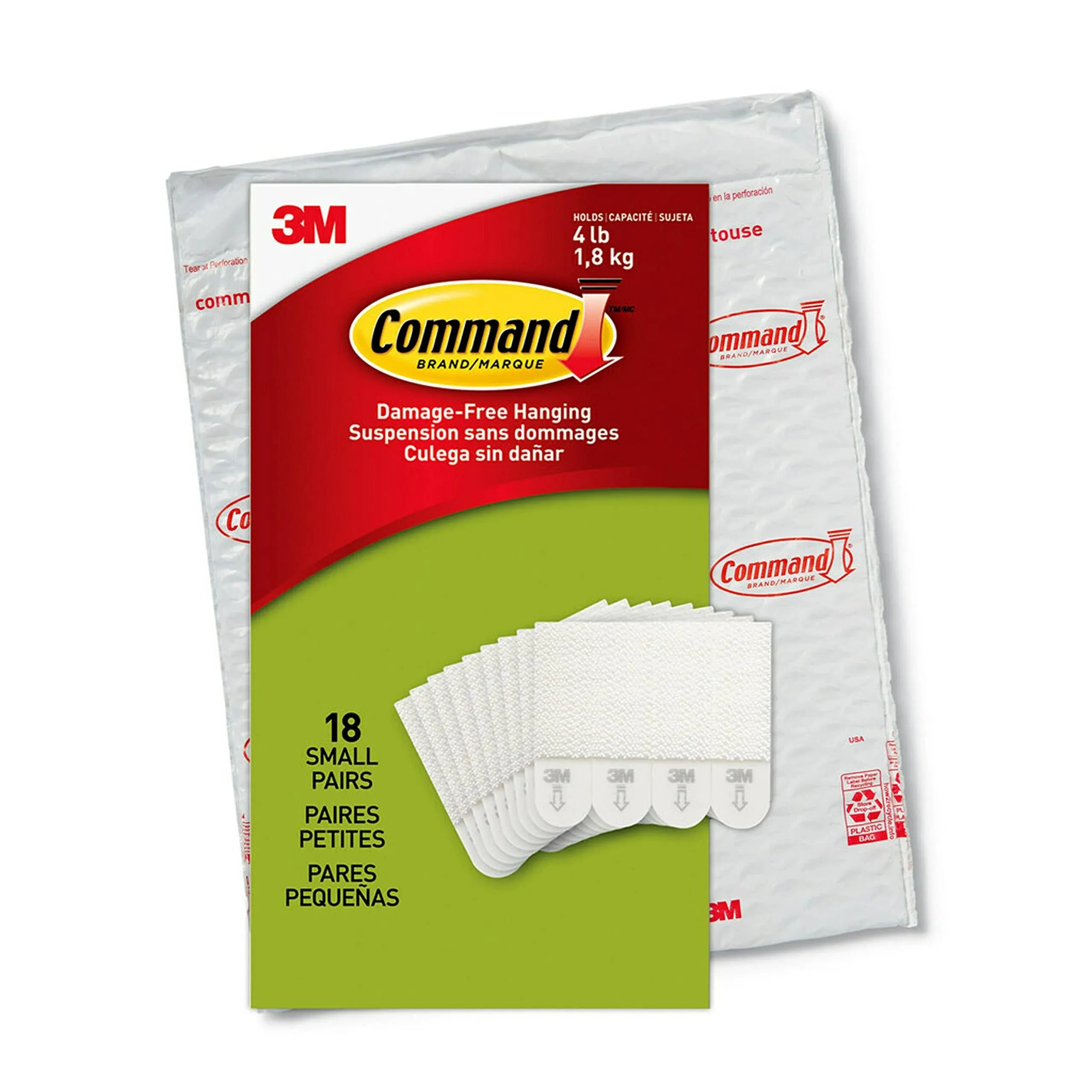 Command Small Picture Hanging Strips, 18-Pairs (36-Strips), Decorate Damage-Free, Easy to Open Packaging