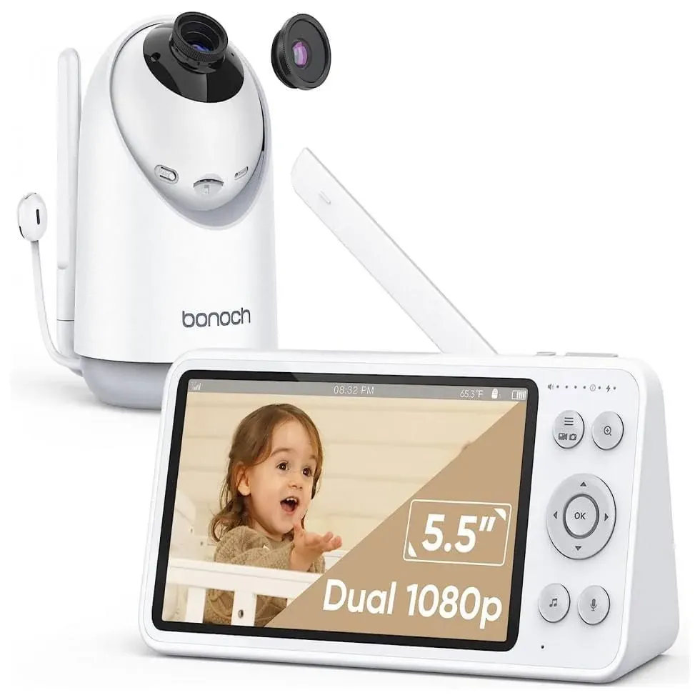 Bonoch Video Baby Monitor No Wifi, Local Storage+Playback, 1080p HD Camera ...