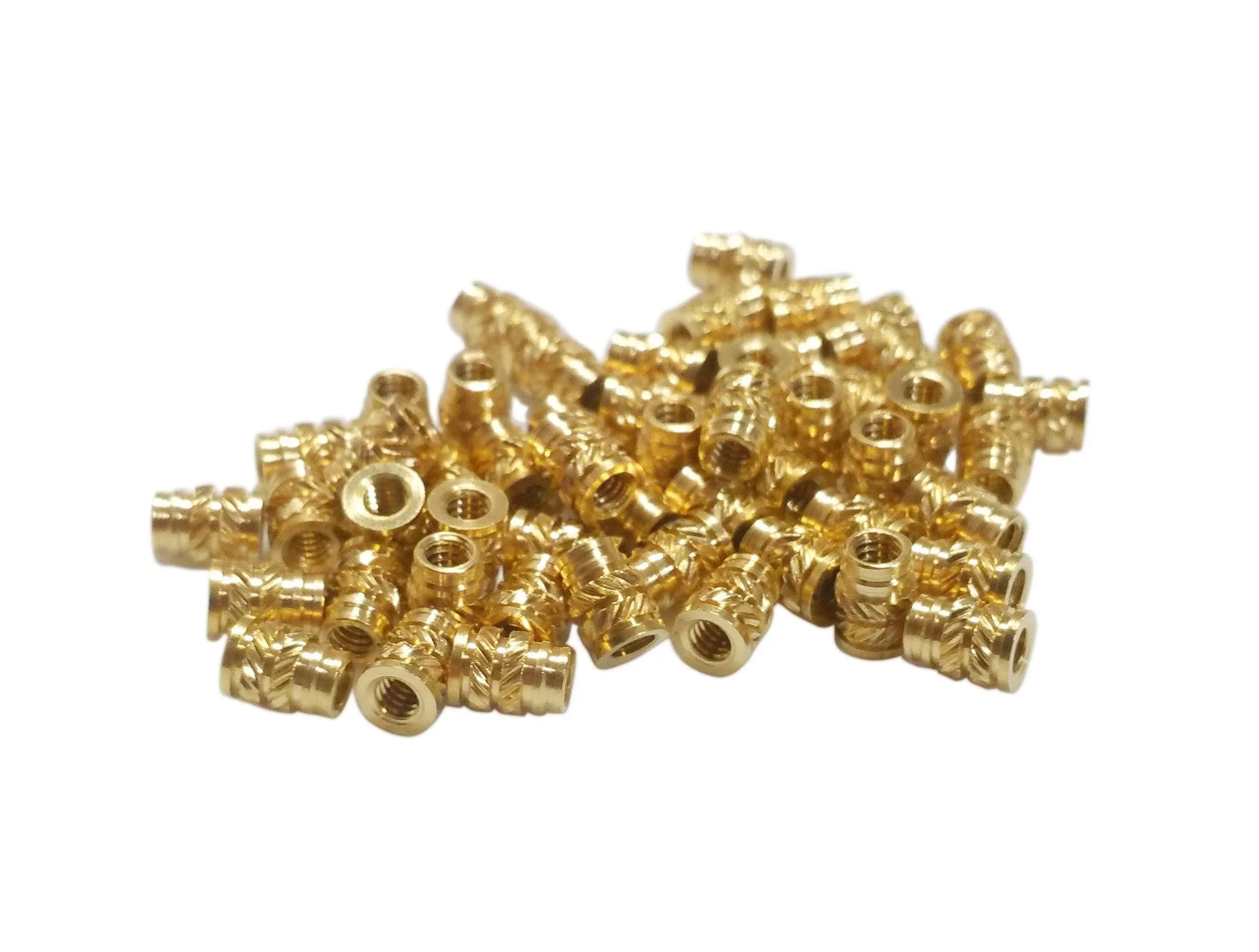 50x #10-32 LONG Brass Threaded Heat Set Inserts for Plastic 3D Printing Metal