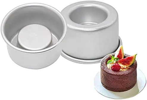 3-Inch Mini Cake Baking Pans Set of 4 - For Making Filled Cakes With Hollow ....