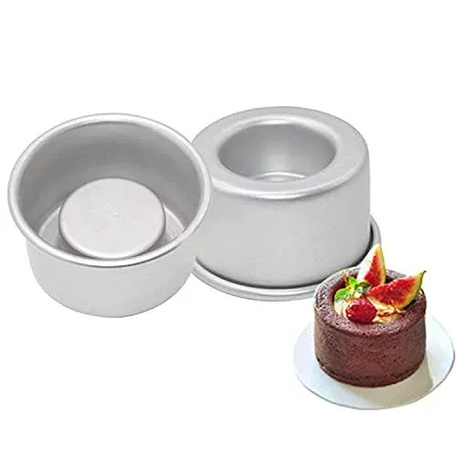 3-Inch Mini Cake Baking Pans Set of 4 - For Making Filled Cakes With Hollow ....