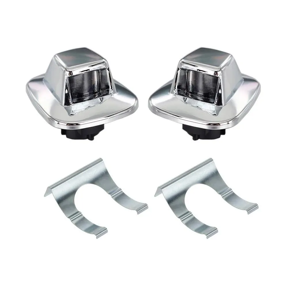 HERCOO License Plate Lights Lamp Lens Chrome Housing Compatible with 1987 to 1994 Blazer 1988 to 1999 GMC C1500 C2500 C3500 K1500 K2500 K3500 Suburban Tahoe Sonoma YukoN, Pack of 2