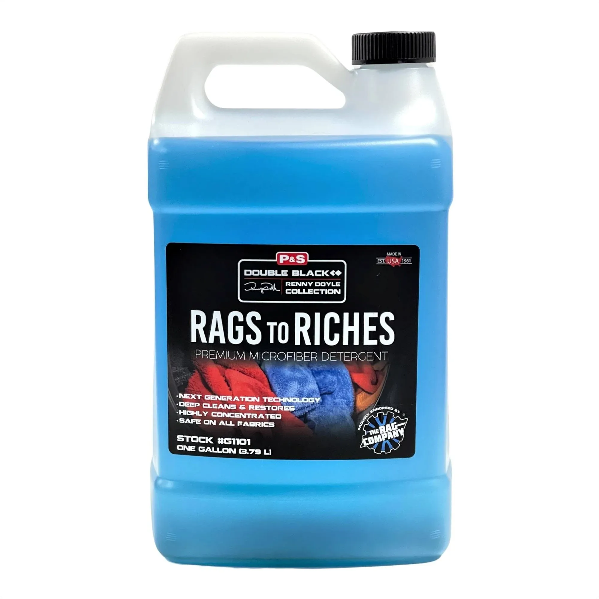 P&S Professional Detail Products - Rags to Riches - Premium Microfiber Detergent, Deep Cleans and Restores, Safe on All Fabrics, Highly Concentrated, Next Generation Cleaning Technology (1 Quart)