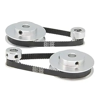 Zeberoxyz 2PCS Set GT2 Synchronous Wheel 20&60 Teeth 8mm Bore Aluminum Timing Pulleys with 2PCS Length 200mm Width 6mm Belt (20-60T-8B-6)