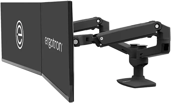 Ergotron – LX Dual Monitor Arm, VESA Desk Mount – for 2 Monitors Up to 27 Inches, 7 to 20 lbs Each – Matte Black