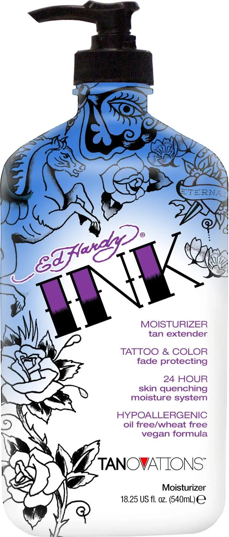 Ed Hardy Ink Tattoo & Color Fade Moisturizer Tan Extender 18.75 Ounce