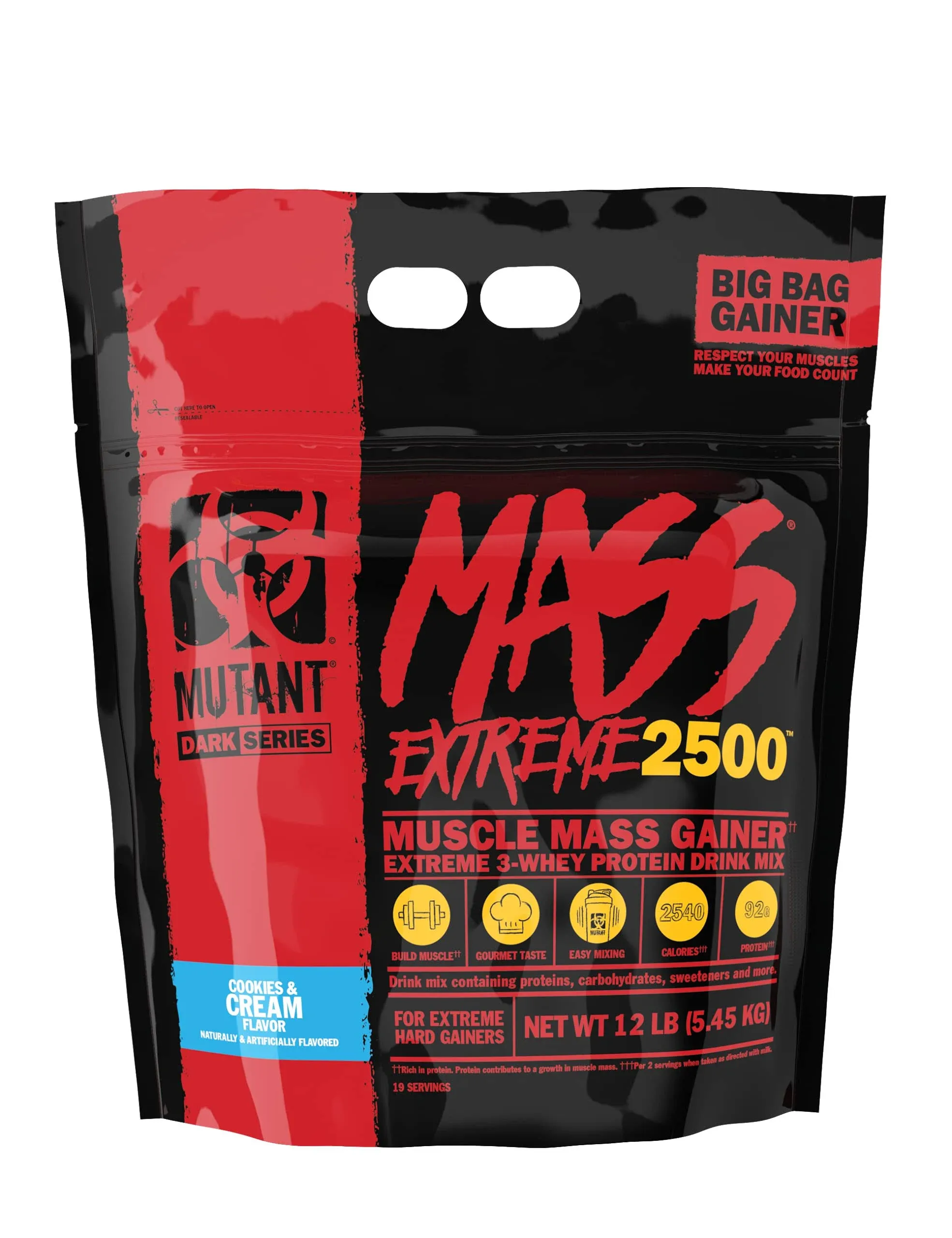 Mutant Mass Extreme Gainer - Whey Protein Powder - Build Muscle Size and Strength ...