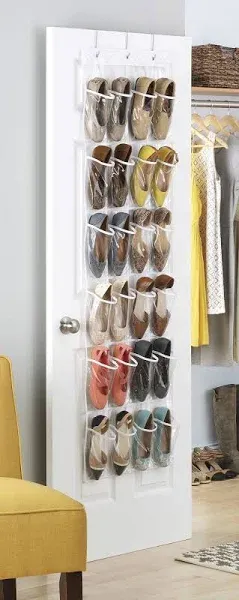 Whitmor 24 Pocket Over The Door Shoe Organizer - Clear