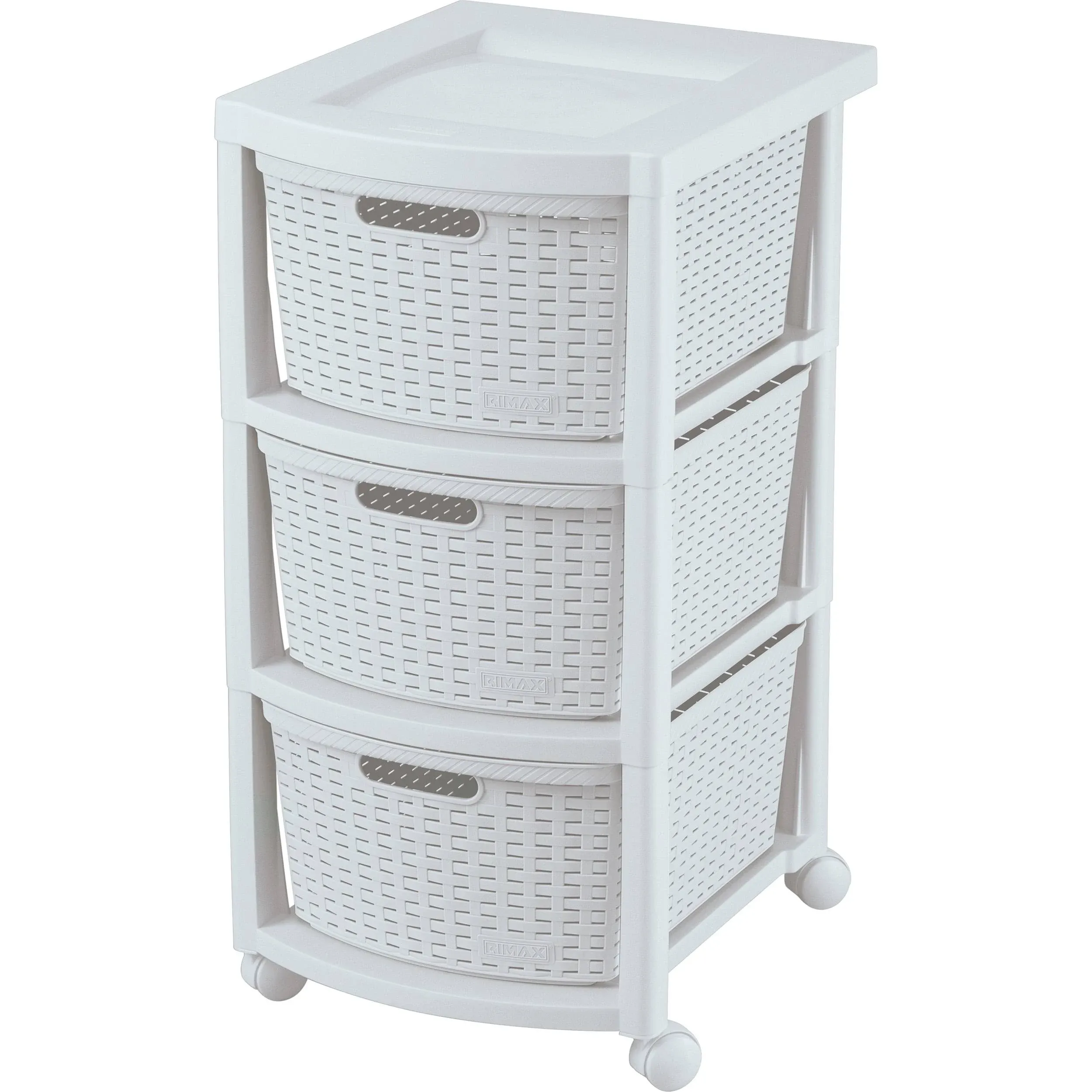 Rimax White Three Drawer Rolling Cart