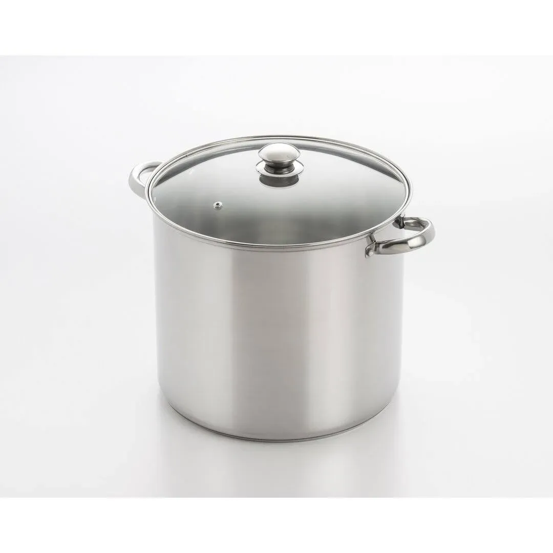 Cookpro 548 Stainless Stockpot with Glass Lid 8 Quart Tempered