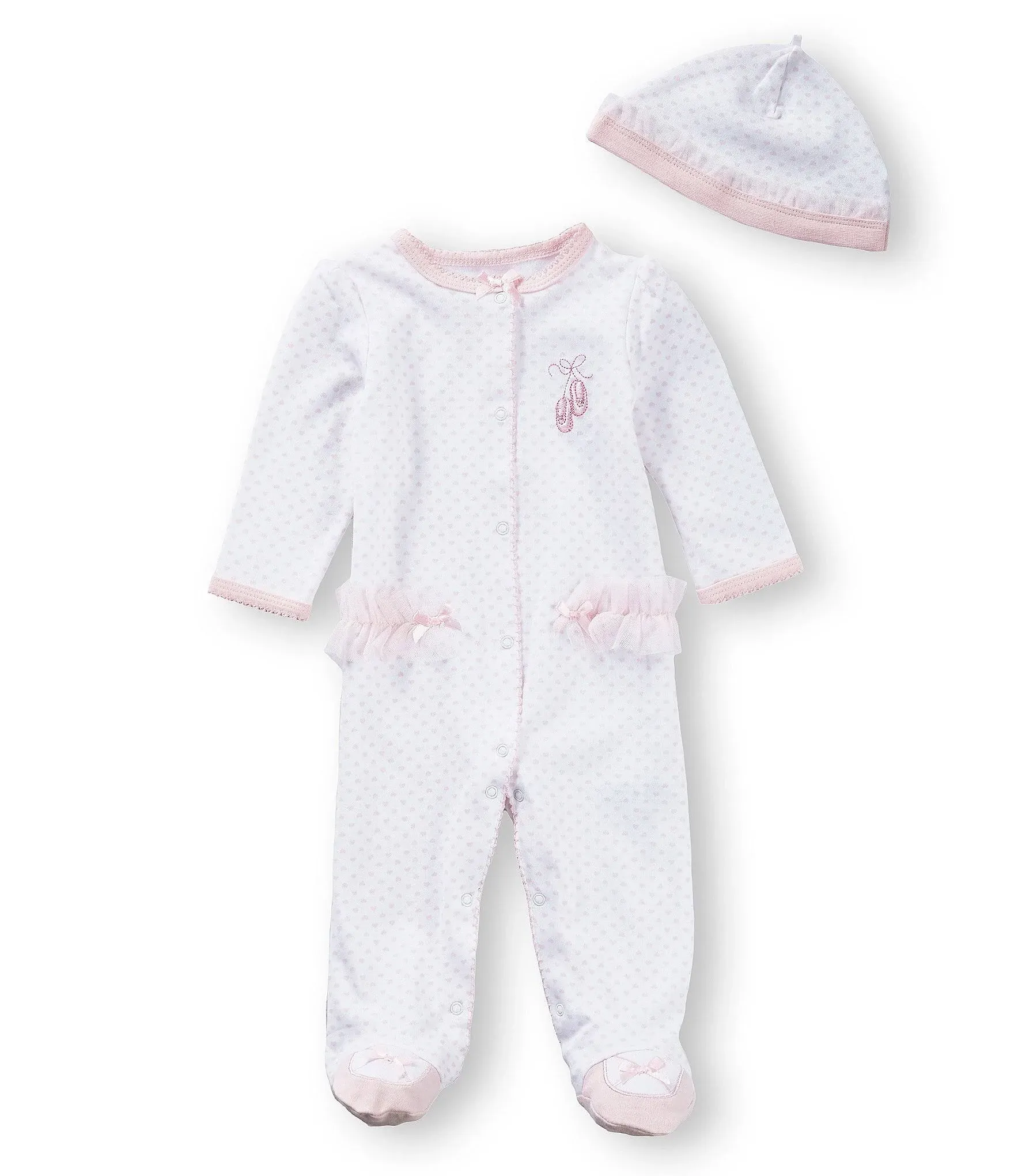 Little Me Baby Clothes & Outfits - Girls One Piece Hat & Footed Sleeper Pajamas - Preemie, Prima Ballerina