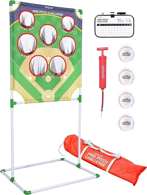 GoSports Football & Baseball Toss Games Available in Football Red Zone Challenge or Baseball Pro Pitch Challenge - Choose Between Backyard Toss or Door Hang Targets