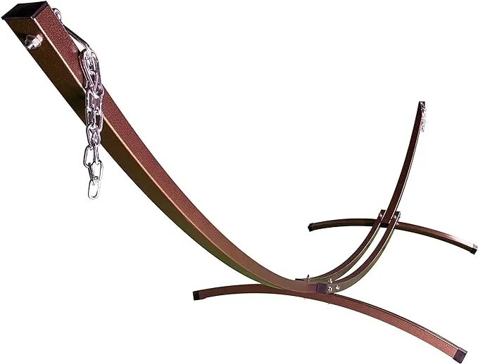 15 ft. Indoor/Outdoor Brown, Heavy Duty Steel Arc Hammock Stand.