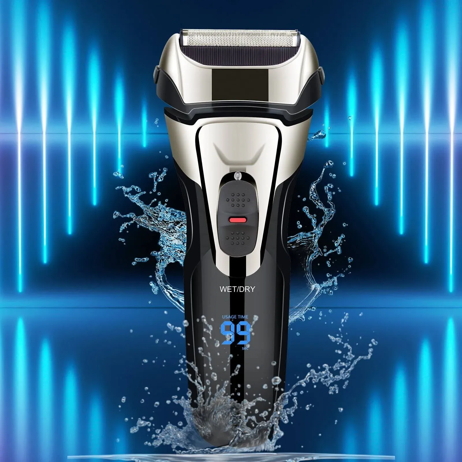 Gbuild Wet Dry Rechargeable Mens Shaver Electric Foil for Men Face Waterproof ...