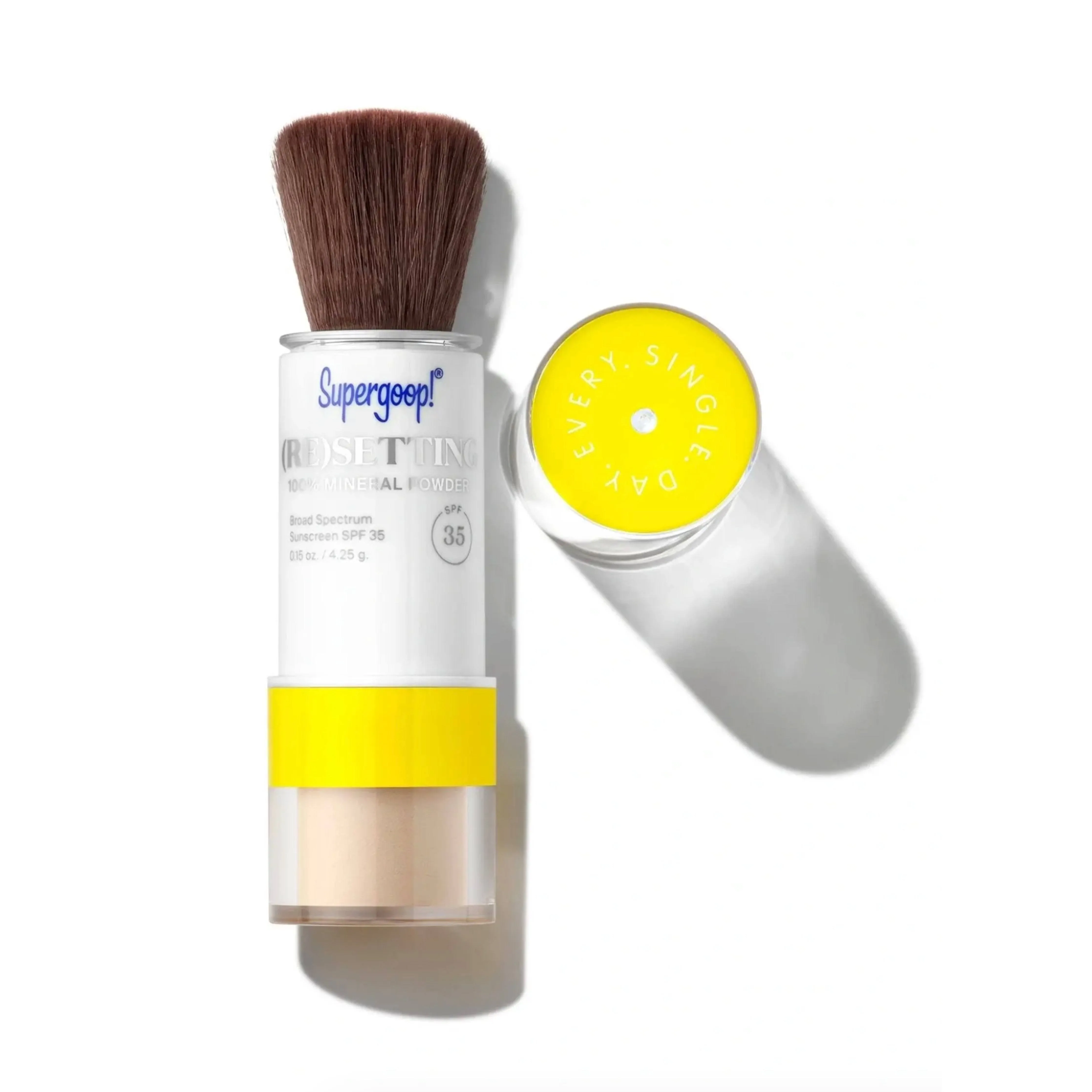 Supergoop! (Re) setting 100% Mineral Powder, Light - 0.15 oz - Makeup Setting Powder + Broad Spectrum SPF 35 PA+++ Sunscreen - With Ceramides, Olive Glycerides & Coated Silica Spheres