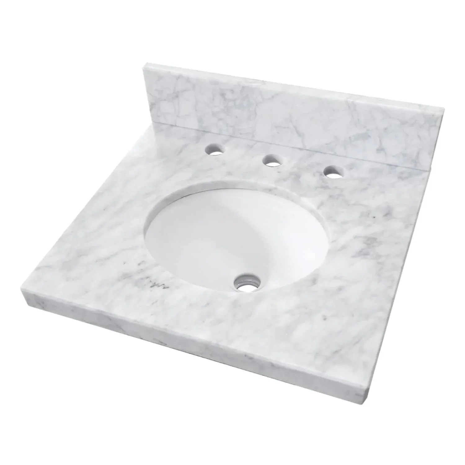 Kingston Brass KVPB1917M38 19 x 17 in. Fredrickson Carrara Marble Vanity Top with ...