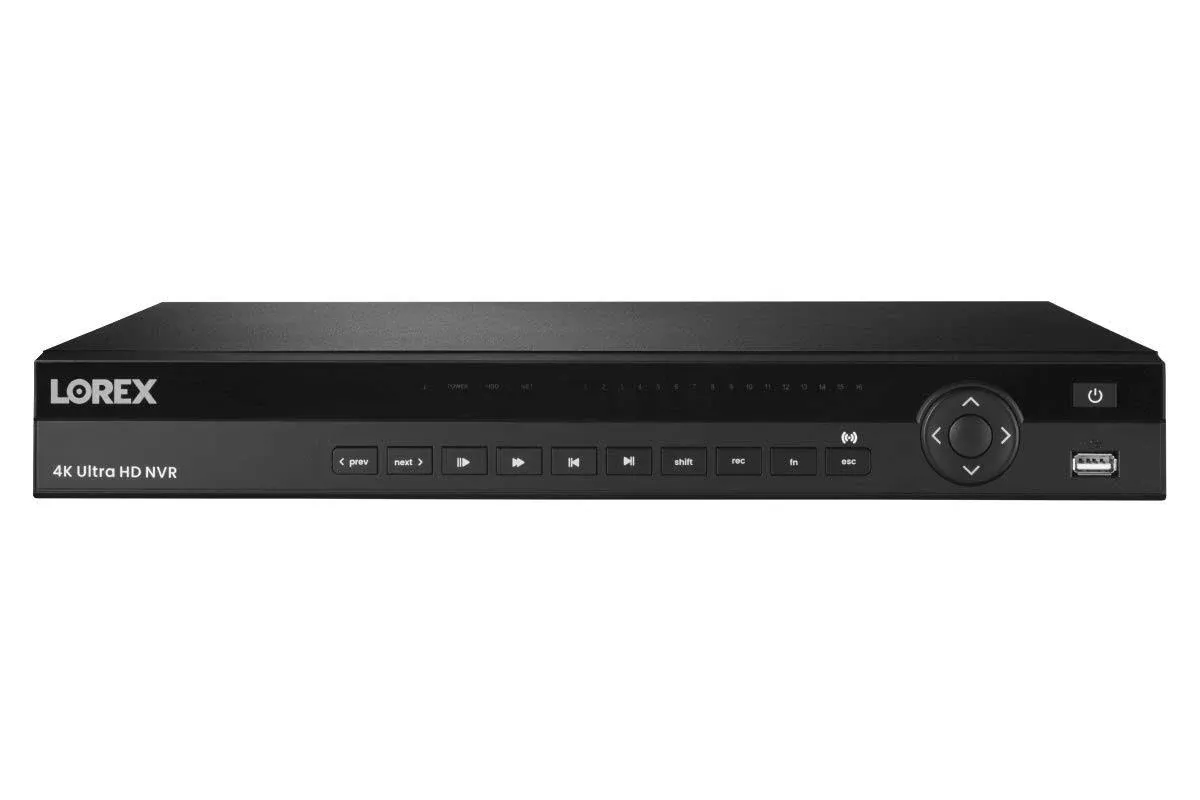 Lorex N881A38B 4K Ultra HD 32 Ch Security NVR,16-channel PoE Switch, 2x4TB,Black