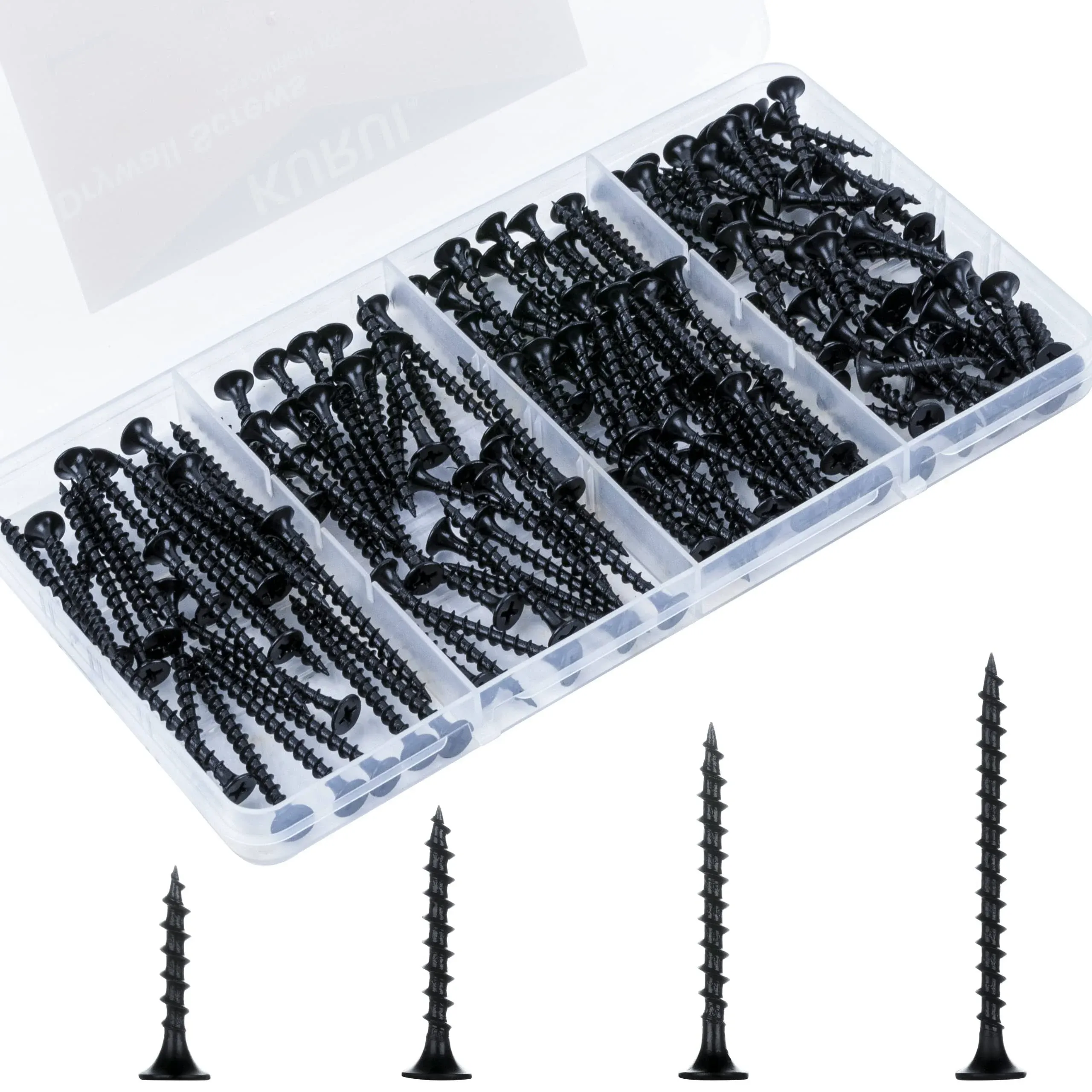 KURUI Drywall Screws Assortment Kit#6 Dry Wall Screws for Drywall Wood165pc