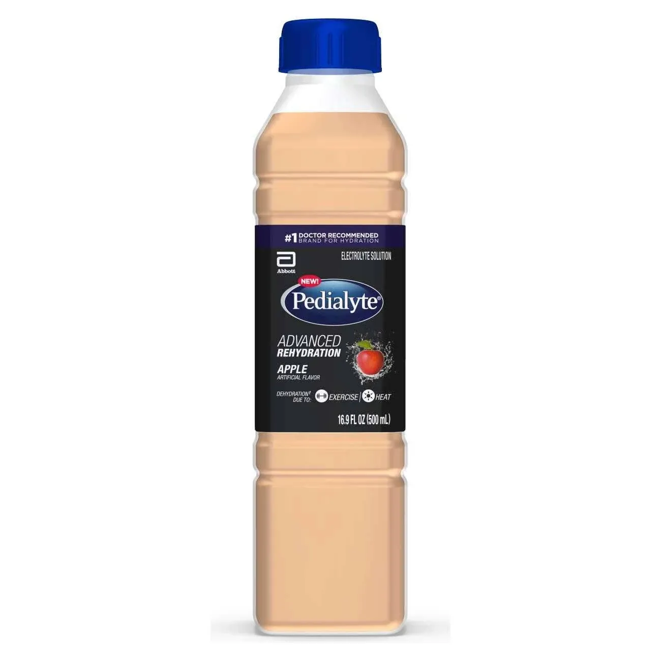 Pedialyte Advanced Rehydration Apple Electrolyte Solution, 500 Milliliter -- 12 per case