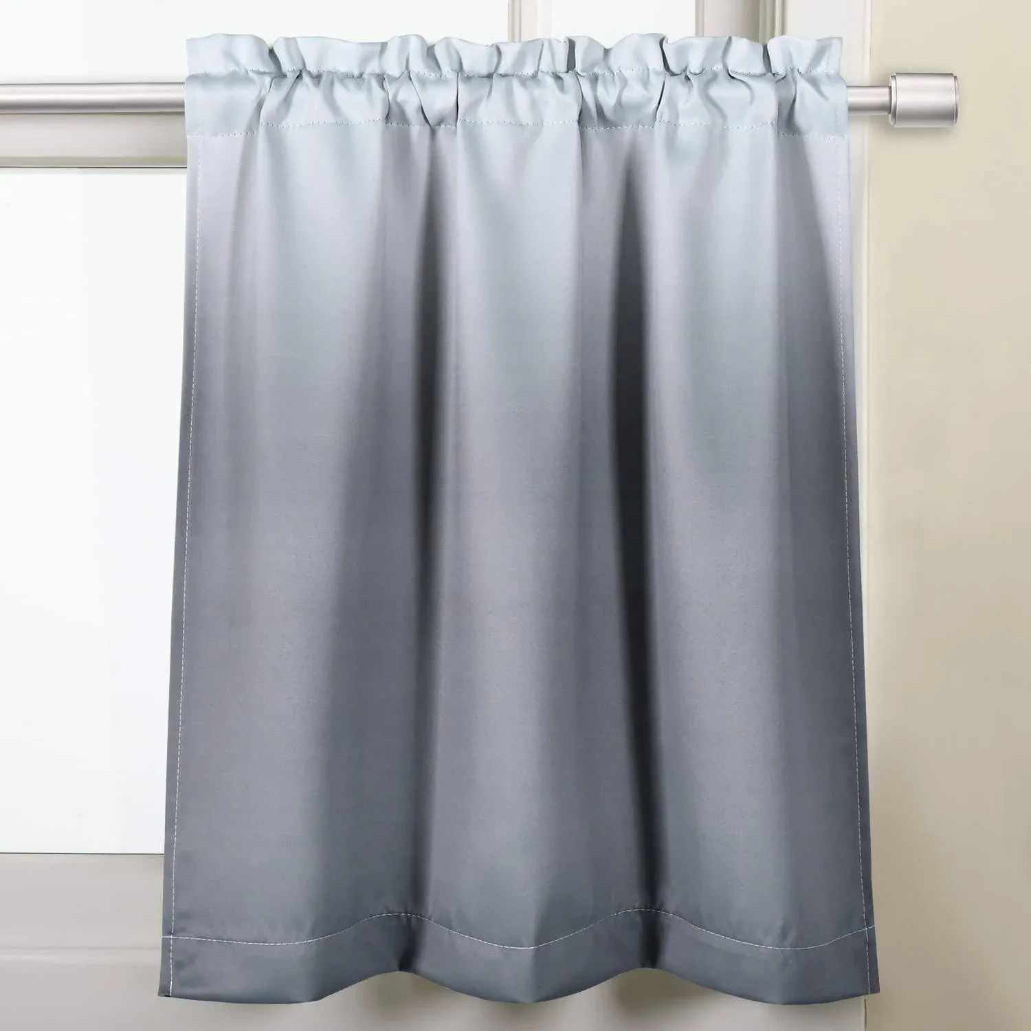 SeeGlee Grey Ombre Water-proof Short Tier Curtain - 36 inch Width by 36 inch ...