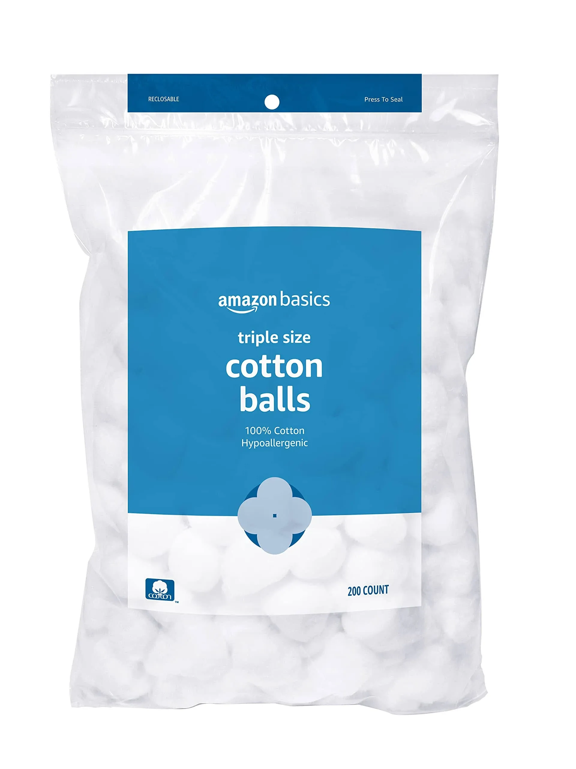 Amazon Basics Cotton Balls, 200ct, 1-Pack (Previously Solimo)