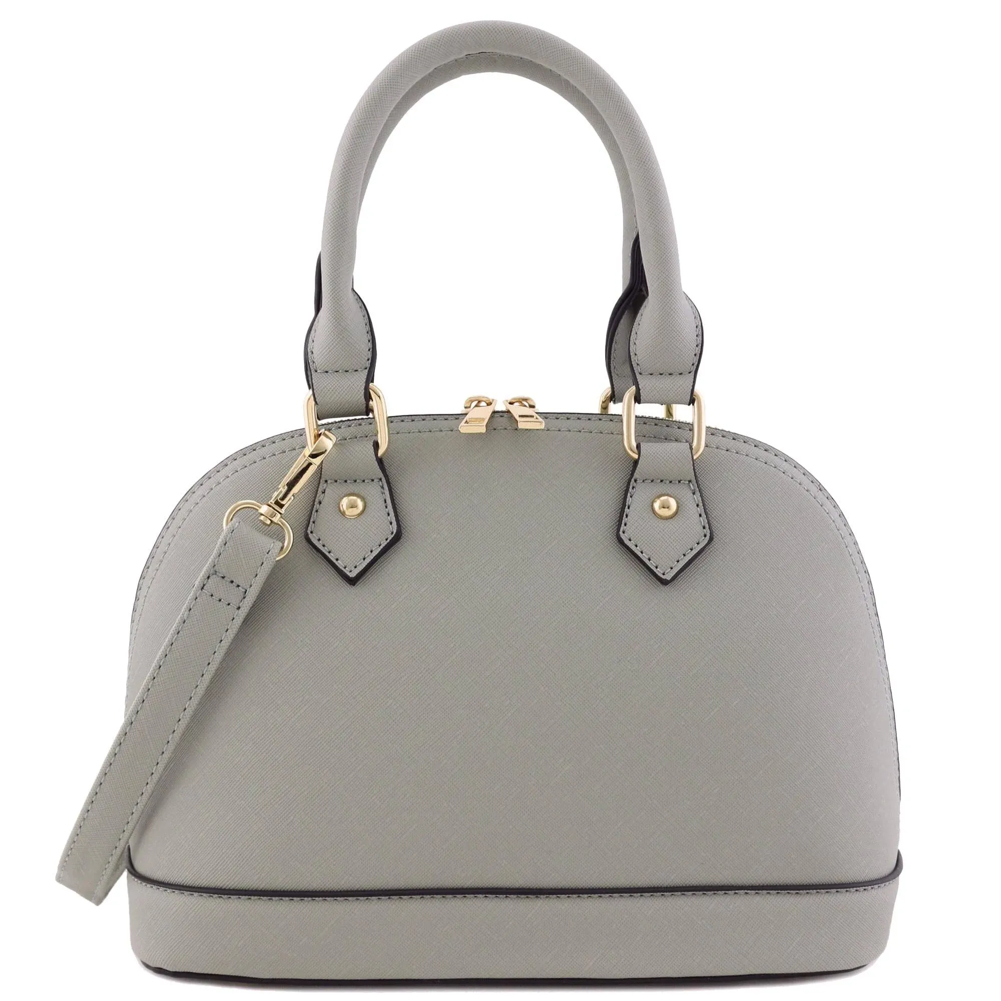 Zip-Around Saffiano Classic Dome Satchel