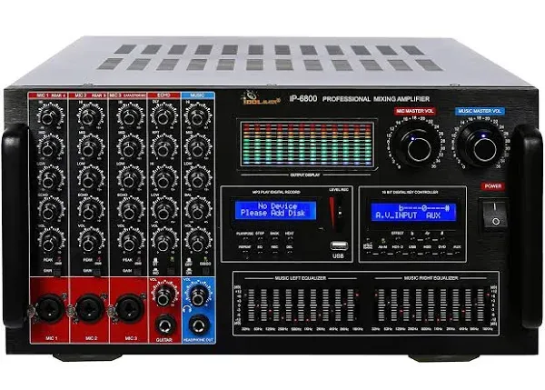 IDOLmain IP-6800 8000W Amplifier + Equalizer, Bluetooth, HDMI, Optical,Record<wbr/>ing