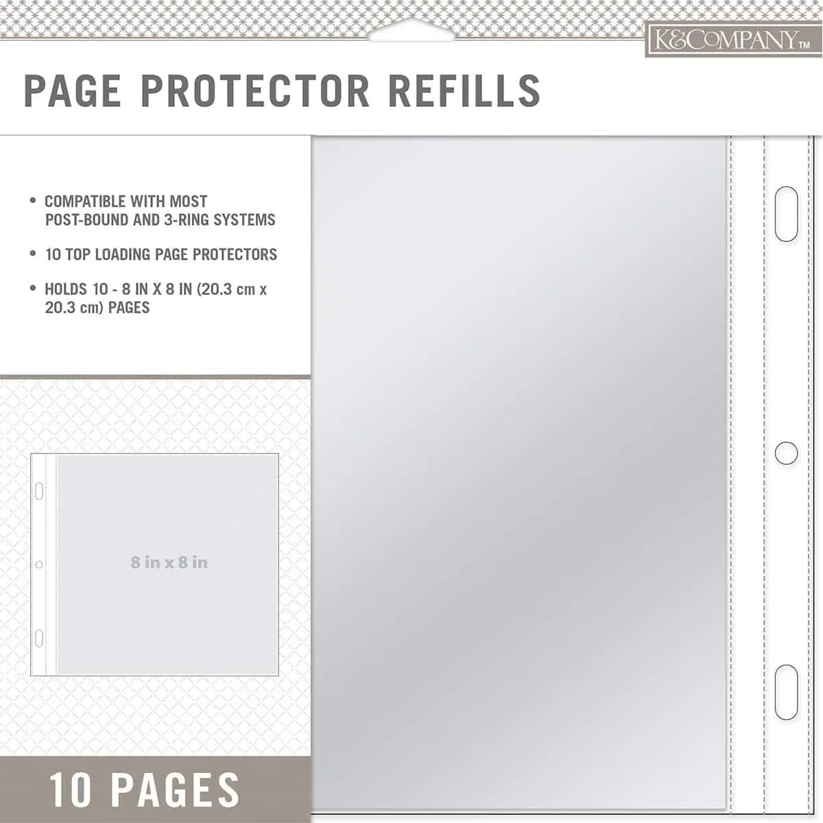 K&Company Page Protector Refills 8"x8" 10/Pkg