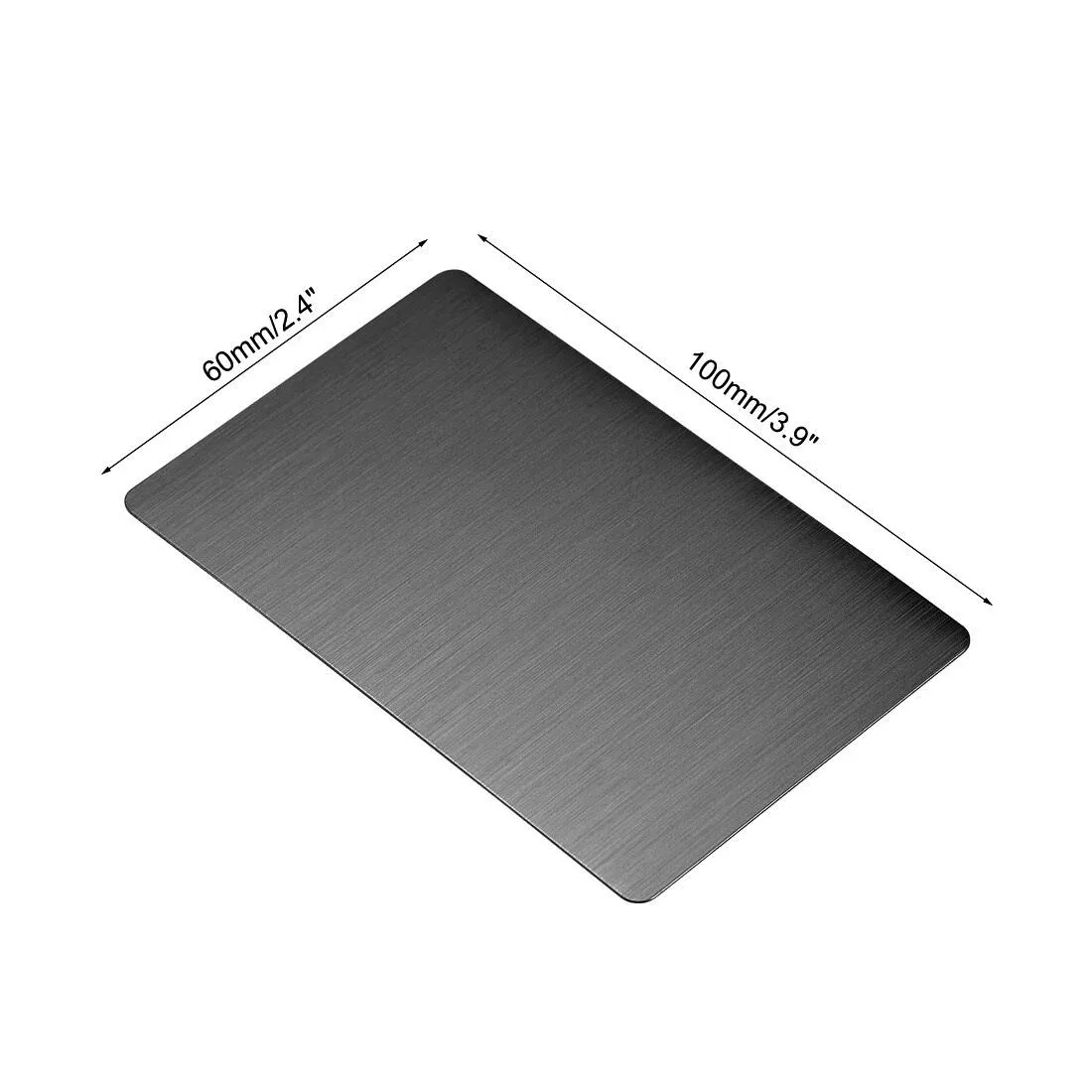 Uxcell 100x60x0.4mm Stainless Steel Blank Metal Card Brushed Black 10 Pack