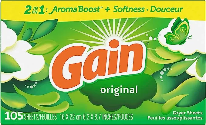 Gain Dryer Sheets - Original Scent - 34 Count Sheets Per Box - Pack of 3 Boxes