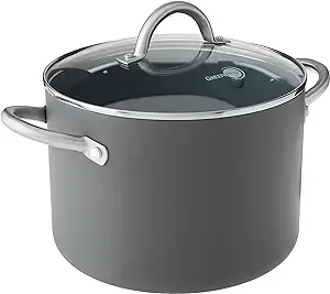 Lima Hard Anodized Healthy Ceramic Nonstick 8QT Stock Pot with Lid, PFAS-Free...